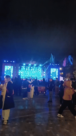 Outdoor festival draws crowds in Baku with Flame Towers backdrop