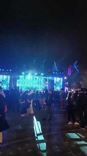 Outdoor festival draws crowds in Baku with Flame Towers backdrop