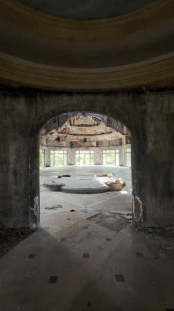 Deteriorated building interior documented in Bang Bo Subdistrict, Thailand