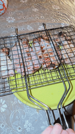 Backyard barbecue with grilled meat and beer in Udelnaya