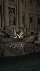 Trevi Fountain captured in nighttime illumination in Rome