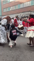 Traditional street parade with dancers celebrates in La Paz