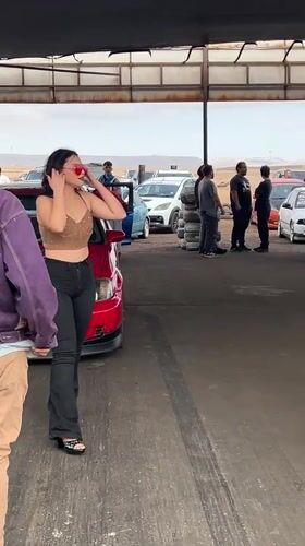 Photoshoot day at a modified car meet in Arica, Chile
