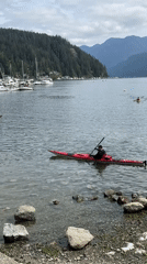 Kayakers enjoy evening paddle session in North Vancouver harbor