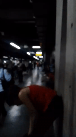 Evening commute documented at Caracas Las Adjuntas metro station
