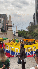 Pereira supporters rally at Angel of Independence, Mexico City