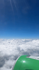 Airplane passenger records cloud layer view over Mexico
