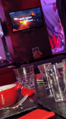 Evening karaoke bar scene documented in Votkinsk, Russia