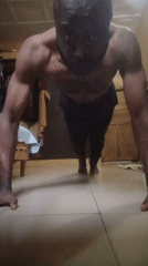 Man performs morning push-up routine in northern Nigeria