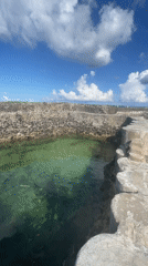 Tourist documents natural pool and recreation area in Vietnam