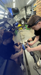 Early morning car detailing session documented in Krasnoyarsk garage