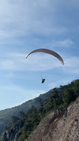 Paragliding observed over coastal mountains in Brajici, Montenegro