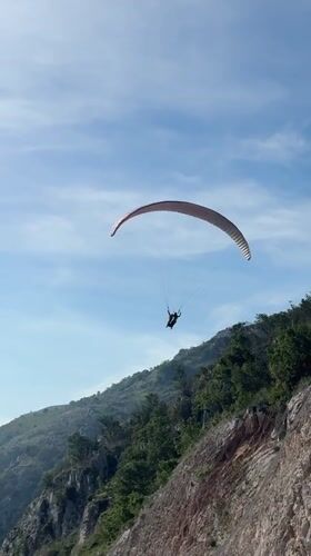 Paragliding observed over coastal mountains in Brajici, Montenegro