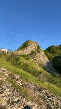 Panoramic mountain landscape filmed in Ustina, Bulgaria