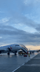 Rainy afternoon observed across Sochi airport and streets