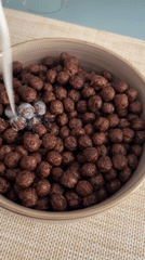 Chocolate cereal breakfast being made in Varese