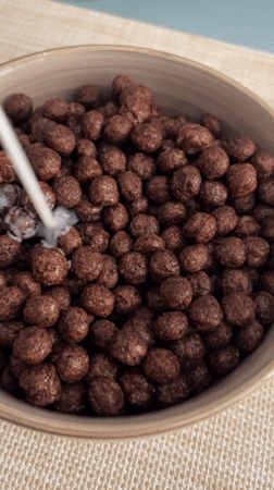 Chocolate cereal breakfast being made in Varese