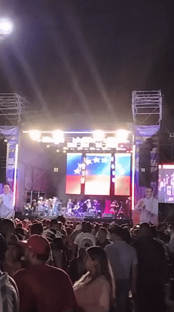 Band performs to large crowd in Tinaquillo, Venezuela