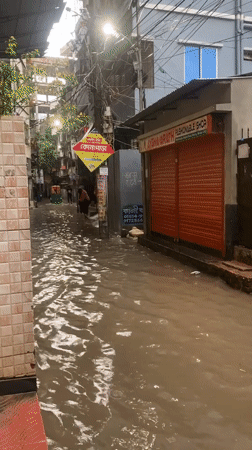 Dhaka streets flood after heavy rain, debris and waterlogging widespread