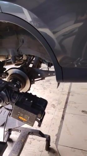 Tire shop stop for a Lexus LX 570 in Temirtau