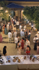 Outdoor party observed in Barcelona during evening hours