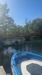 Morning river scene captured from moored boat in Lukovit