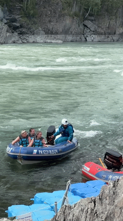 Rafting the turquoise rapids of the Chemal river valley