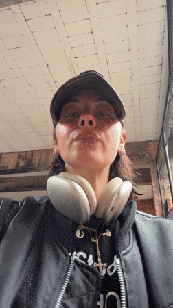 Woman records Monday vlog content in London
