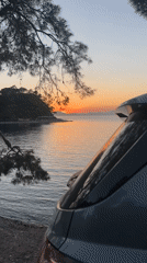 Sunset captured over calm waters in Fethiye, Turkey