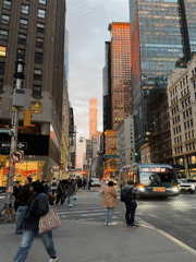 Evening street scenes documented across Manhattan locations