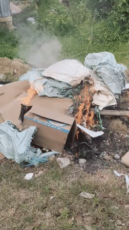 Trash burning observed in Indonesian village, local food documented