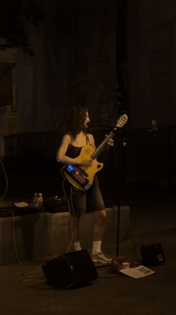 Odesa's Deribasivska strip alive with street music and neon nightlife