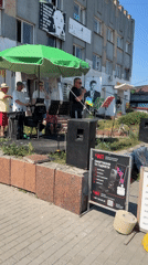 Live outdoor music performance in Polonne, Ukraine