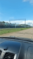 Tanker train carrying fuel observed in Kauchuk Stantsiya, Russia
