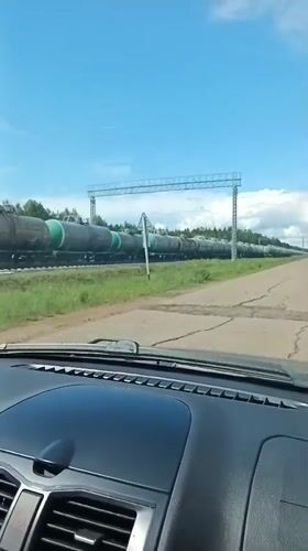 Tanker train carrying fuel observed in Kauchuk Stantsiya, Russia