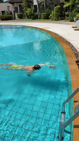 Early morning resort activities in tropical Chalong Thailand