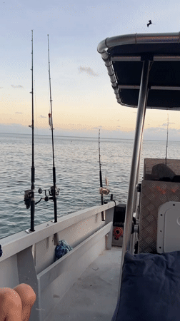 Fishing boat day on the clear waters off Christmas Island