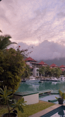 Sunset over Eden Island Marina, Victoria, Seychelles