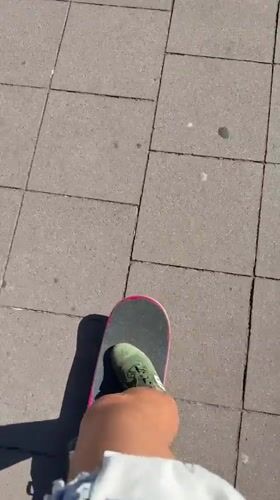 Skateboarding through Barcelona's Gothic Quarter street art and performers