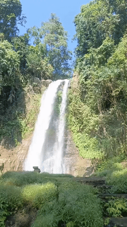 Witness documents Urug Waterfall and Balinese stone structures