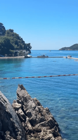 Morning beach scenes captured along Budva's Adriatic coast
