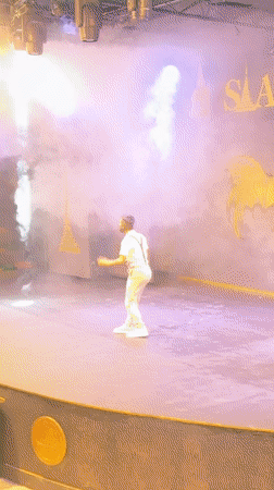 Evening musical performance draws dancing crowd in Serik, Turkey