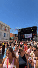 Street festival in full swing in Dénia, Spain