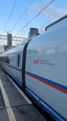 Sapsan train observed at Moscow Ostankino station platform