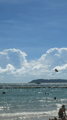 Sunny morning beach activity recorded in Pattaya, Thailand