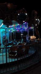 Nighttime amusement park activity captured in Hrodna Belarus