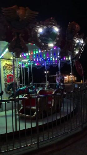 Nighttime amusement park activity captured in Hrodna Belarus
