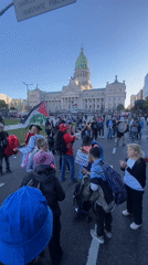 Gathering near Argentine Congress building in Buenos Aires
