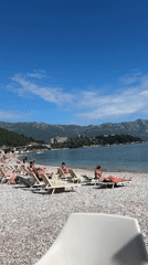 Sunny beach day captured in Budva, Montenegro