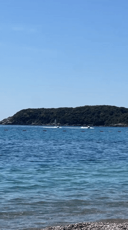 Peaceful morning beach scenes documented at Prijevor, Montenegro coastline